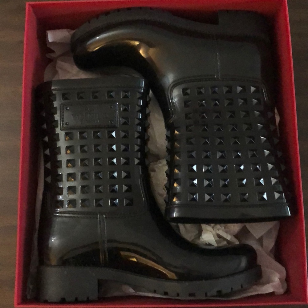 Authentic Valentino Rock Stud Rain Boots